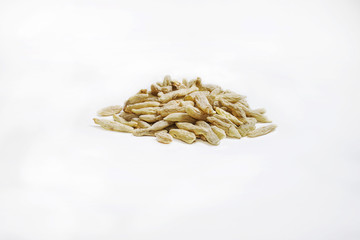 Chinese herbs used in alternative medicine isolated on white bac