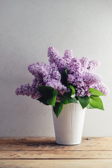 Bouquet Of Spring Purple Lilac In A Vase