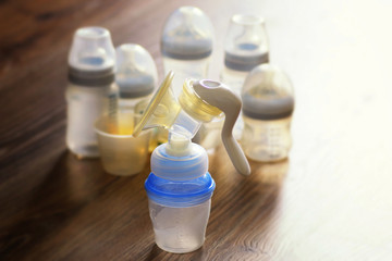 breast and baby bottles