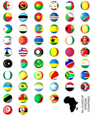Fototapeta na wymiar Flags of Africa complete set