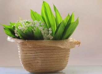 bouquet of lily of the valley in the vase