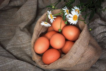 eggs burlap rustic style