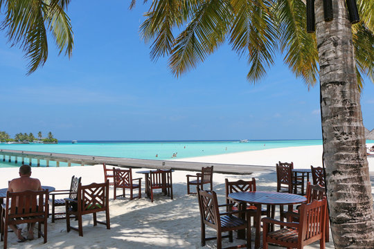 restaurant with sea view on Maldives