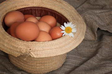 eggs burlap rustic style