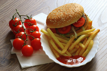 background hamburger tomato onion ketchup paper