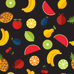 Seamless pattern with fruits.