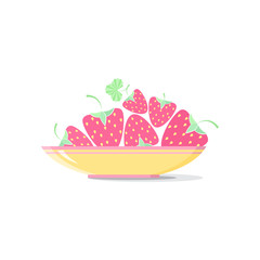 Strawberries on plate