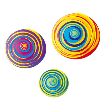 Lolli, Lollipop - bunter Kreis, Symbol für Phantasie und Kreativität, Logo vektor, isoliert