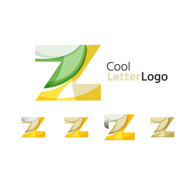 Set of abstract Z letter company logos. Business icons