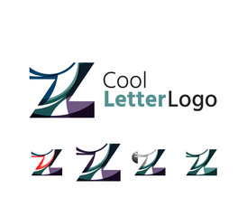 Set of abstract Z letter company logos. Business icons