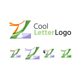 Set of abstract Z letter company logos. Business icons