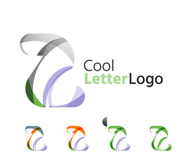 Set of abstract Z letter company logos. Business icons