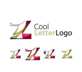 Set of abstract Z letter company logos. Business icons