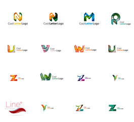 Set of universal company logo ideas, business icon collection