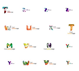 Set of universal company logo ideas, business icon collection