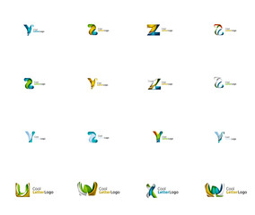 Set of universal company logo ideas, business icon collection