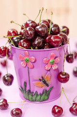 a bucket of cherries 