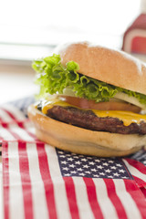 American Flag Cheeseburger