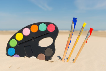 painters palette in landscape