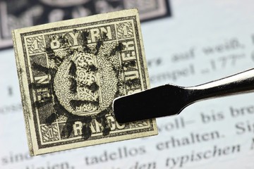 Schwarzer Einser - erste deutsche Briefmarke