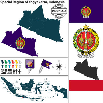 Map of Yogyakarta, Indonesia