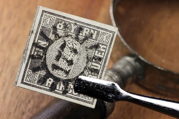 Schwarzer Einser - erste deutsche Briefmarke