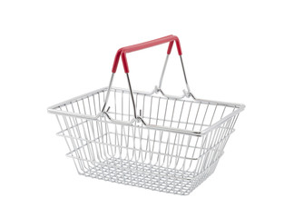 Shopping basket isolated on white background with clipping path