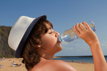 boy drinking water