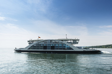 Car ferry on the lake Constance (Bodensee).