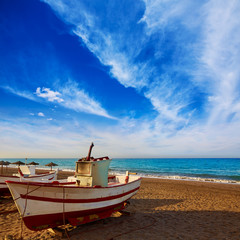 Fototapeta na wymiar Almeria Cabo de Gata San Miguel beach boats