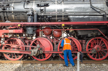 Fototapeta na wymiar Details Of An Steam Locomotive P 8