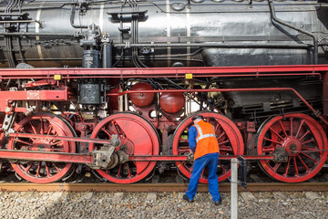 Naklejka premium Details Of An Steam Locomotive P 8