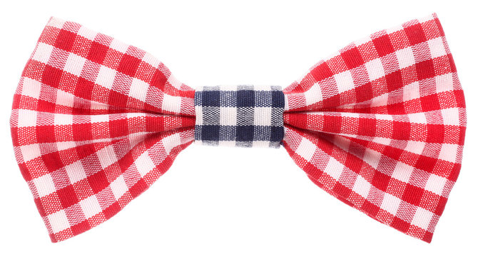 Red White And Blue Plaid Bow Tie