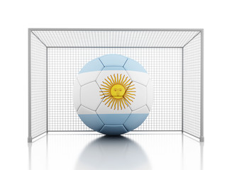 3d Soccer ball with Argentina flag