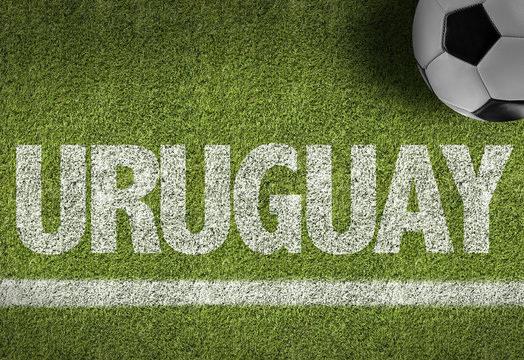 Soccer field with the text: Uruguay