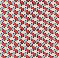 Isometric 3d retro cube pattern background