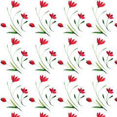 Watercolor hand painted flower pattern