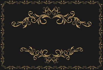 Illustration the luxury gold pattern ornament borders