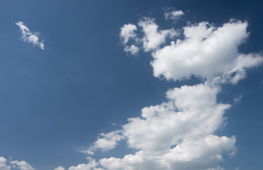 White clouds in blue sky.
