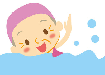 水泳　お婆さん