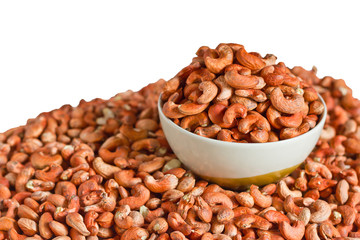 cashew nut peel in cup