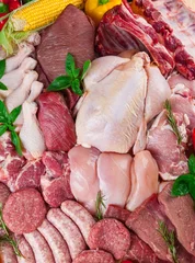 Türaufkleber Meat, Raw, Butcher's Shop. © BillionPhotos.com