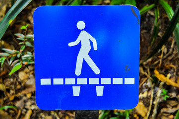 Signs walk in national park