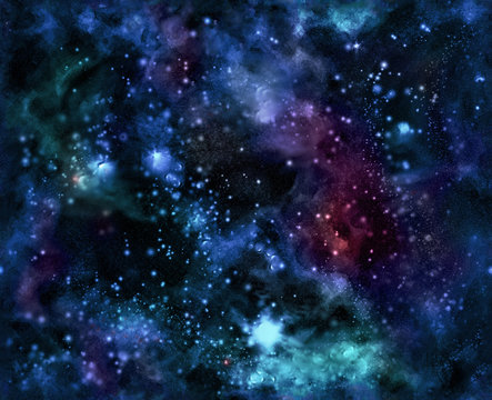 Outer Space Seamless Digital Pattern