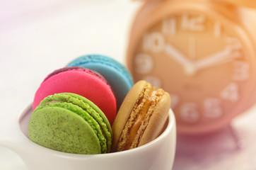 colorful macarons for break times