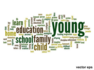 Vector conceptual  education word cloud