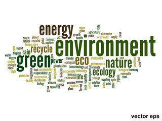 Fototapeta premium Vector conceptual ecology word cloud