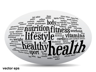 Vector Conceptual health word cloud