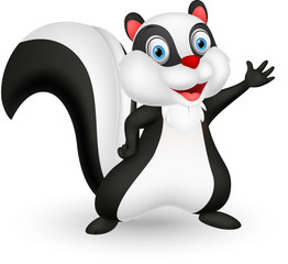 Cute skunk cartoon presenting