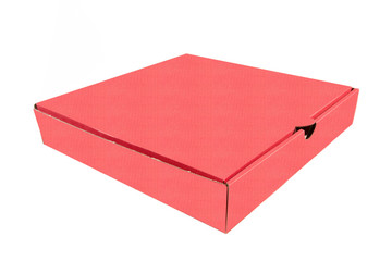 Red cardboard box isolated on white background 